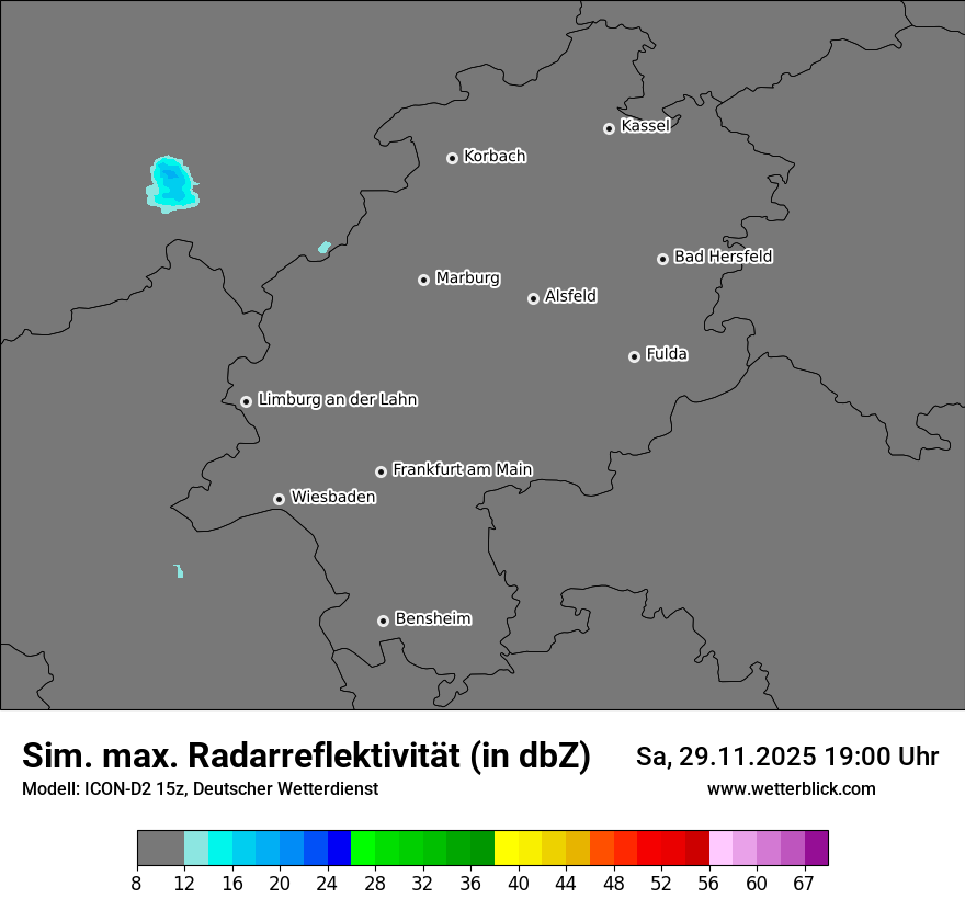 Modellkarten Simuliertes Radarbild