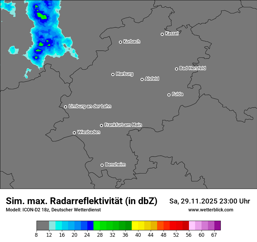 Modellkarten Simuliertes Radarbild