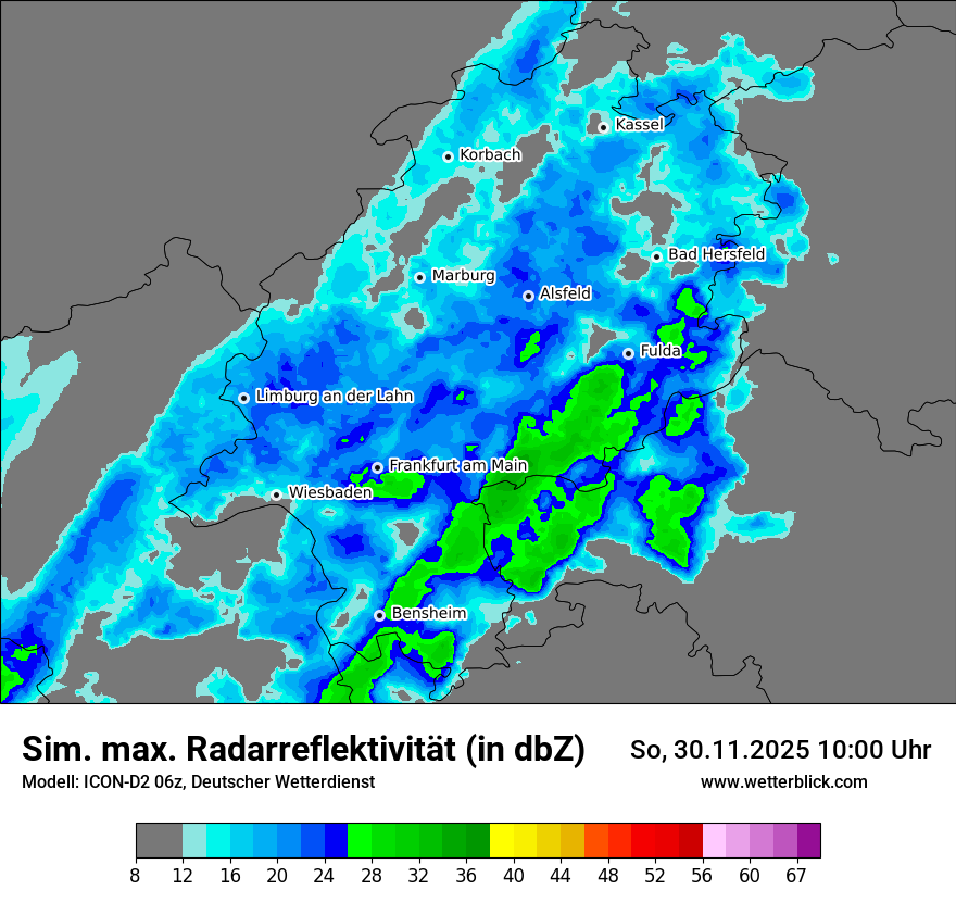 Modellkarten Simuliertes Radarbild