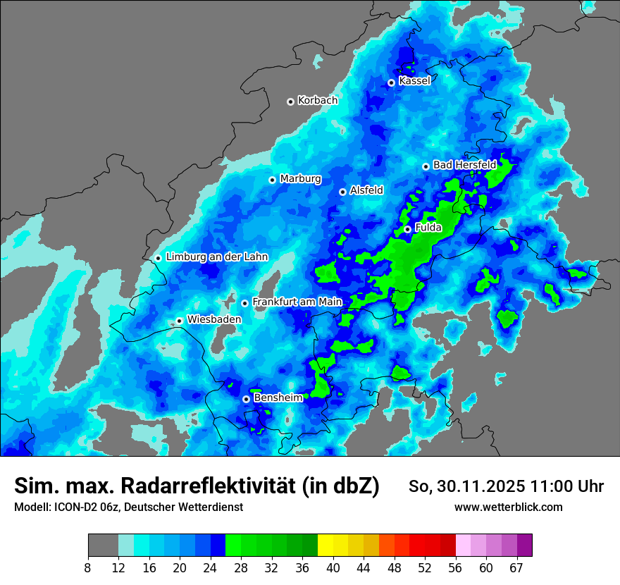 Modellkarten Simuliertes Radarbild