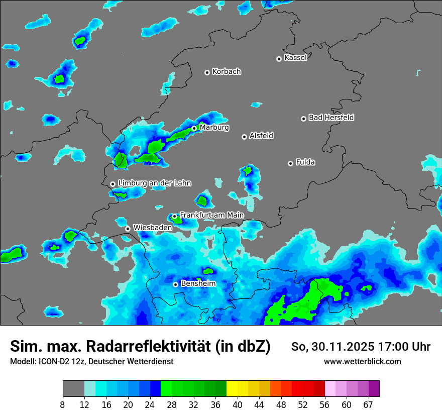 Modellkarten Simuliertes Radarbild