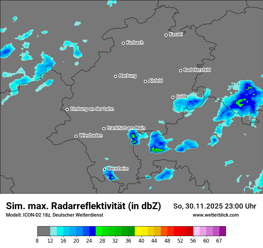Modellkarten Simuliertes Radarbild
