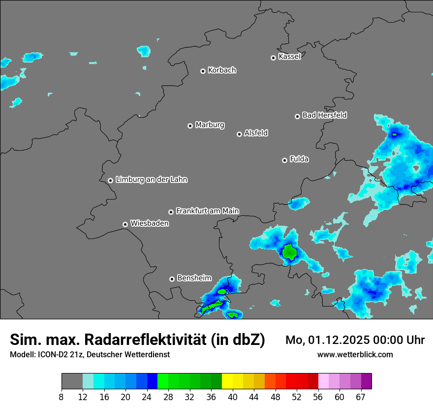Modellkarten Simuliertes Radarbild