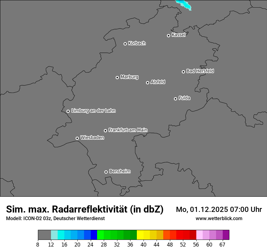 Modellkarten Simuliertes Radarbild