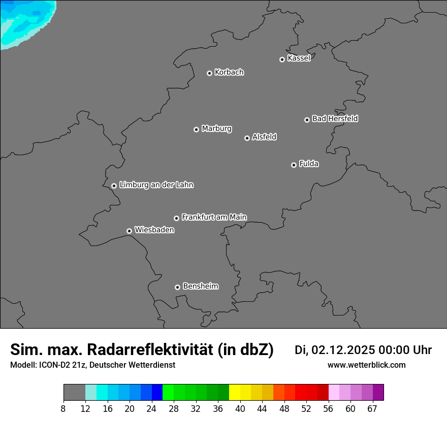 Modellkarten Simuliertes Radarbild