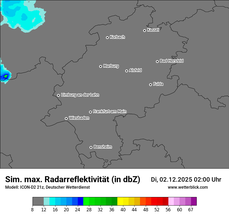 Modellkarten Simuliertes Radarbild