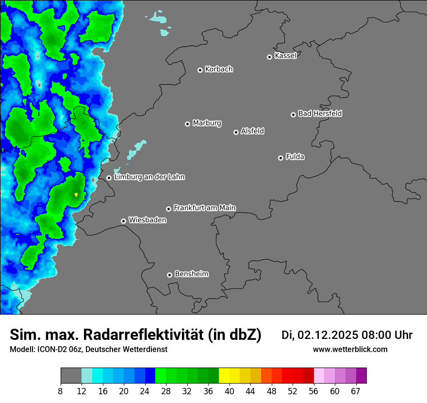 Modellkarten Simuliertes Radarbild