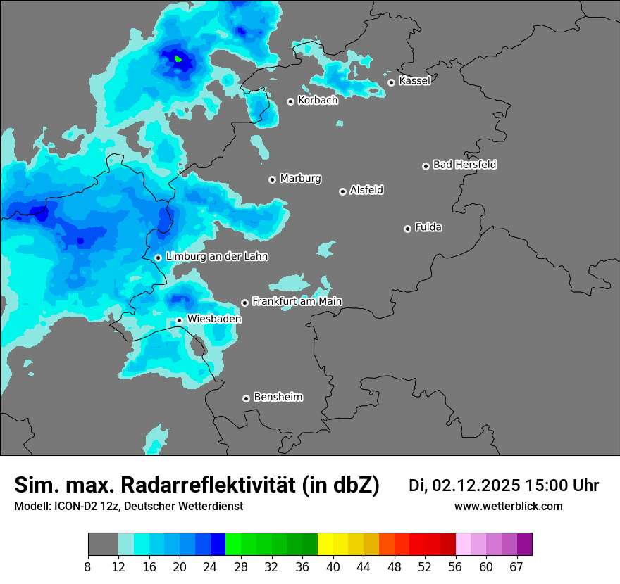 Modellkarten Simuliertes Radarbild