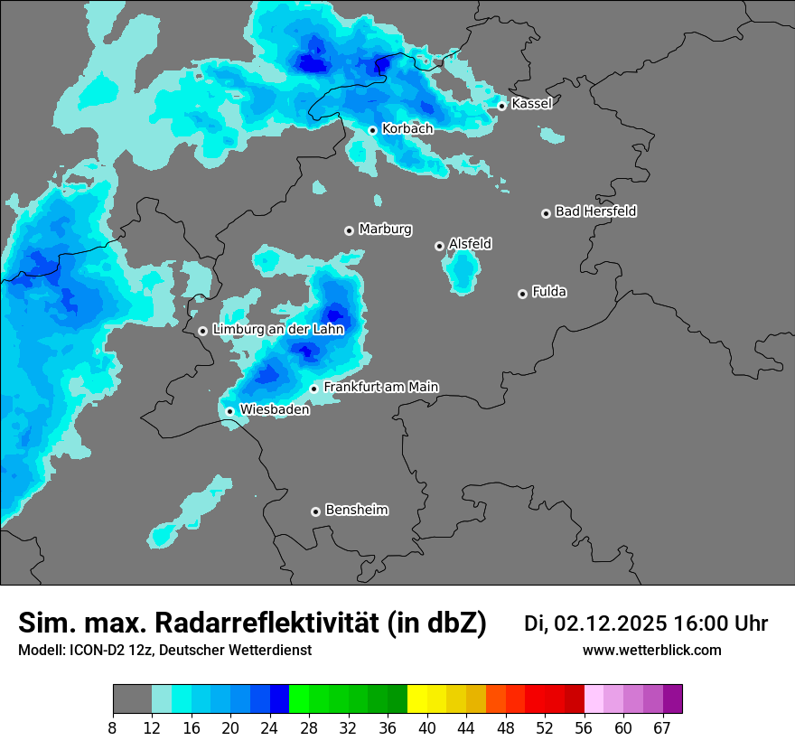 Modellkarten Simuliertes Radarbild