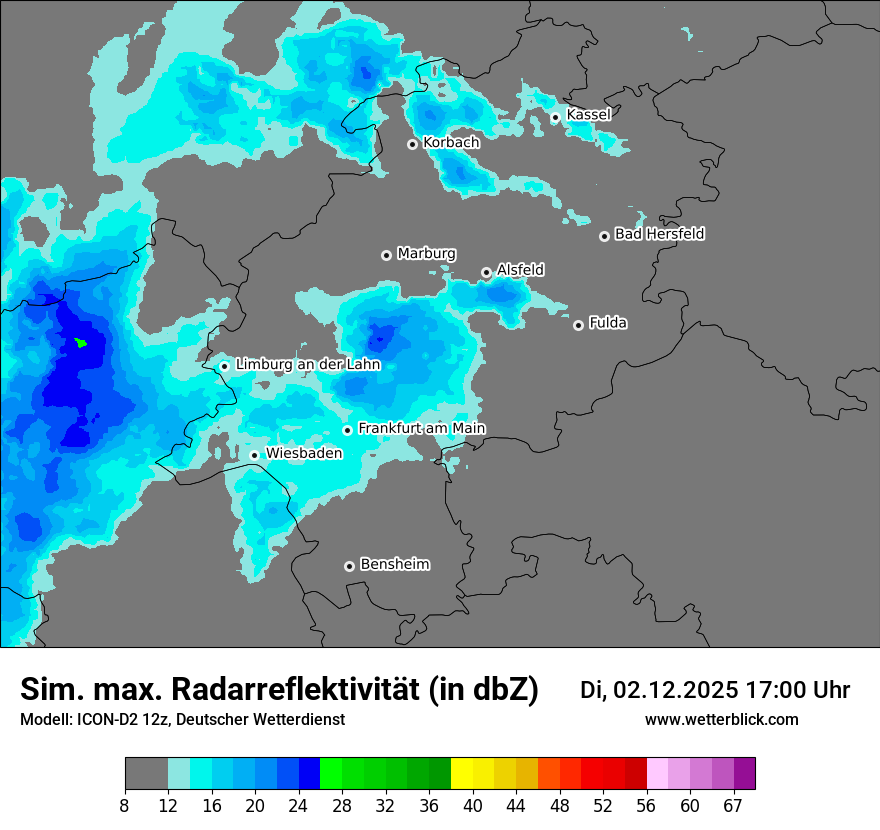 Modellkarten Simuliertes Radarbild