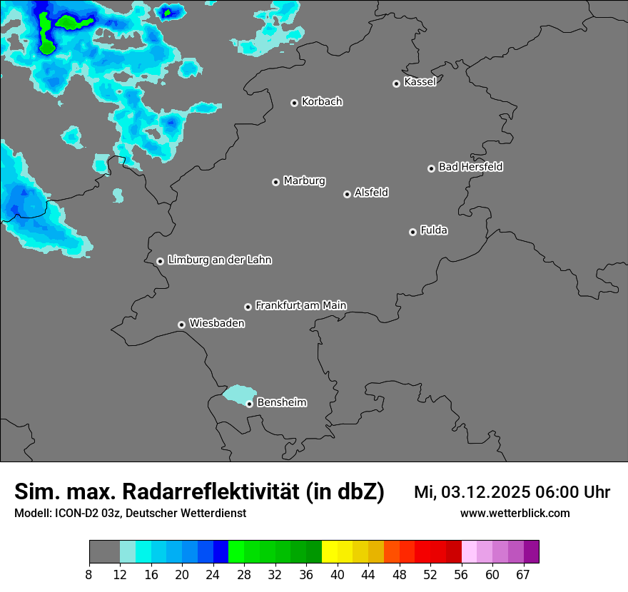 Modellkarten Simuliertes Radarbild