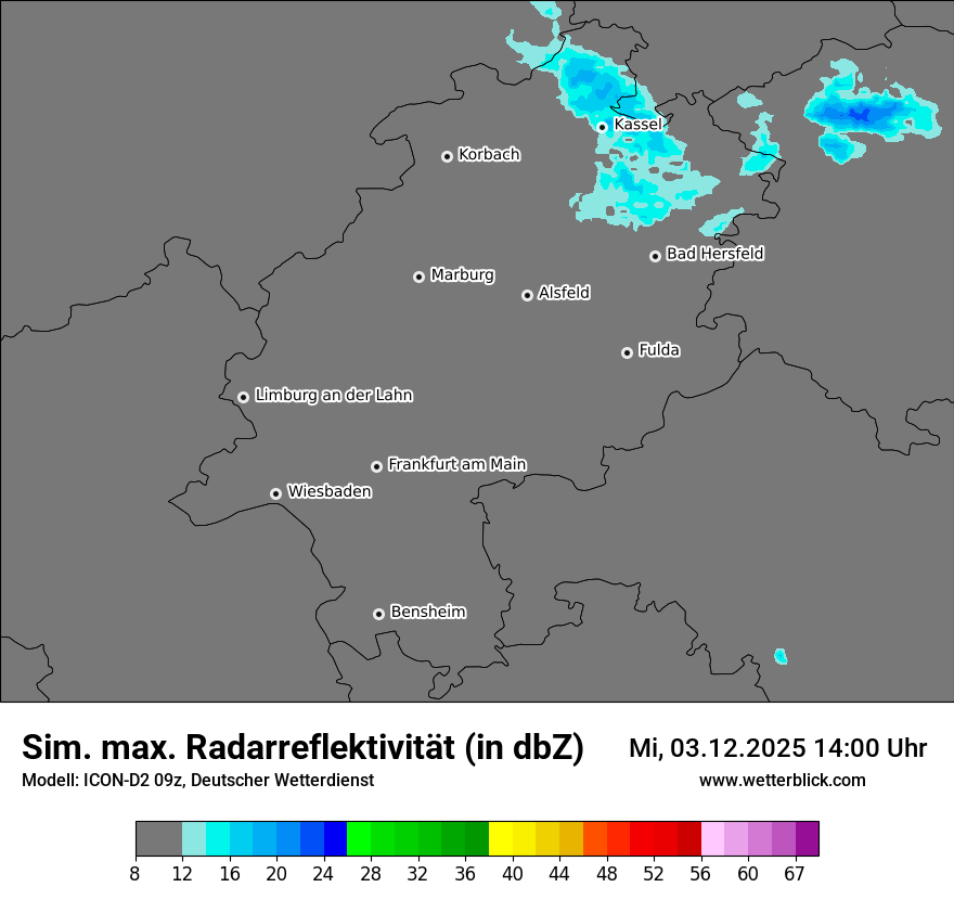 Modellkarten Simuliertes Radarbild