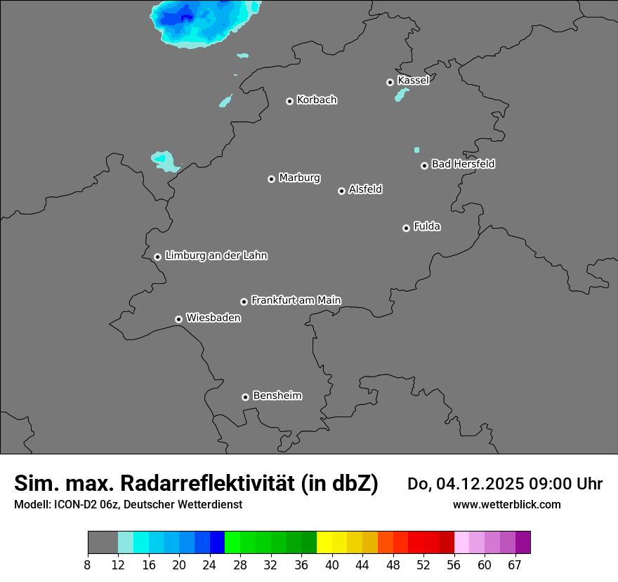 Modellkarten Simuliertes Radarbild