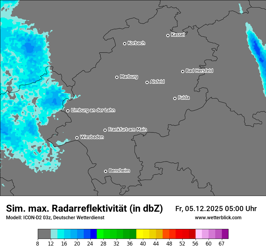 Modellkarten Simuliertes Radarbild