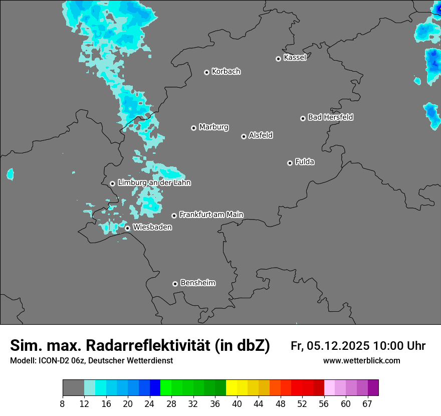 Modellkarten Simuliertes Radarbild