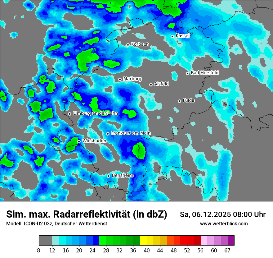 Modellkarten Simuliertes Radarbild