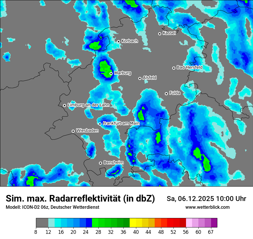 Modellkarten Simuliertes Radarbild