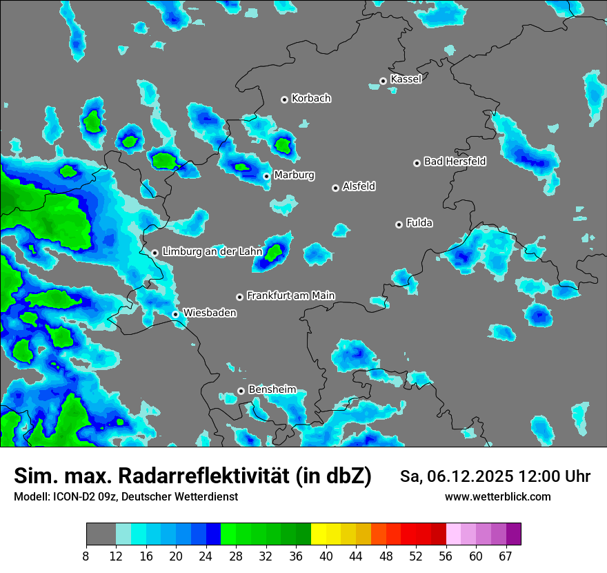 Modellkarten Simuliertes Radarbild