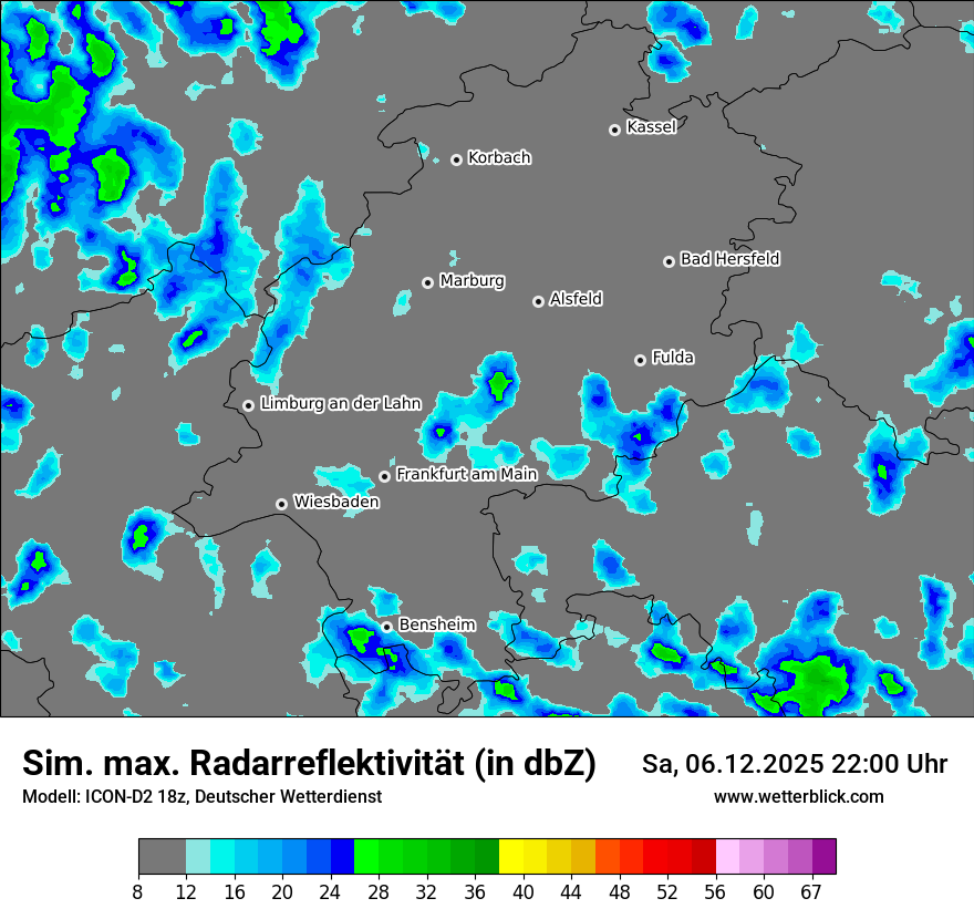 Modellkarten Simuliertes Radarbild