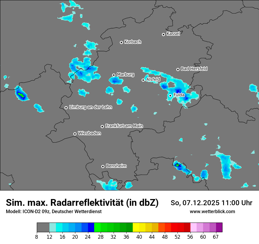 Modellkarten Simuliertes Radarbild