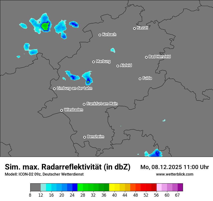 Modellkarten Simuliertes Radarbild