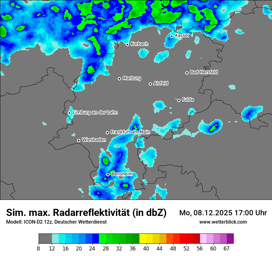 Modellkarten Simuliertes Radarbild