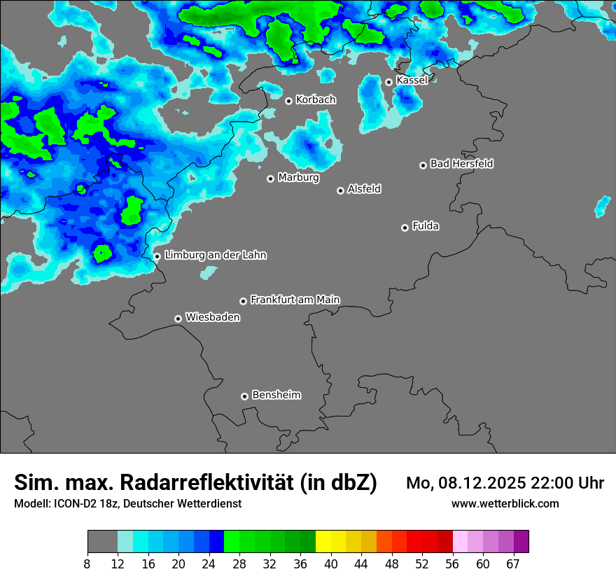 Modellkarten Simuliertes Radarbild
