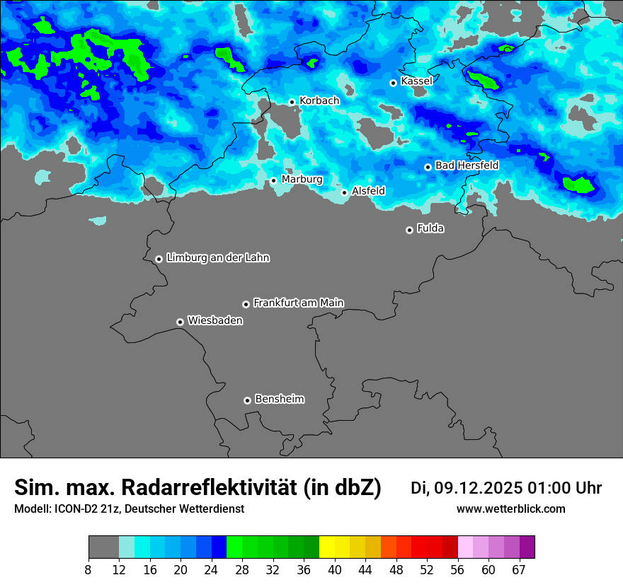 Modellkarten Simuliertes Radarbild