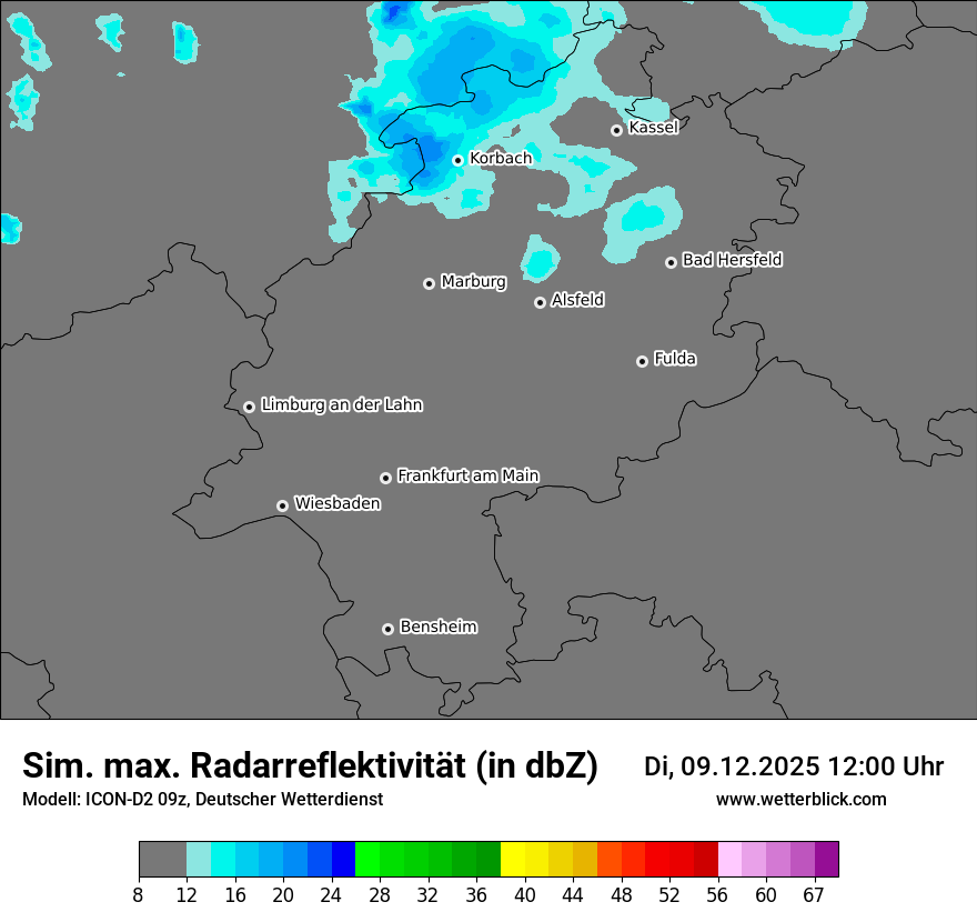 Modellkarten Simuliertes Radarbild