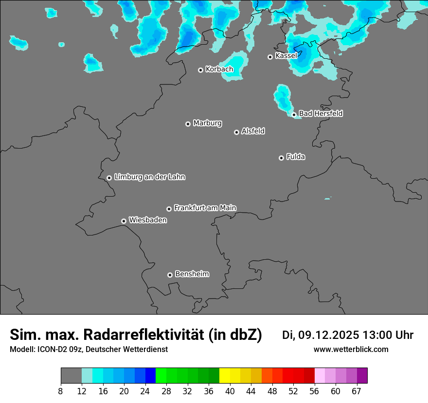 Modellkarten Simuliertes Radarbild