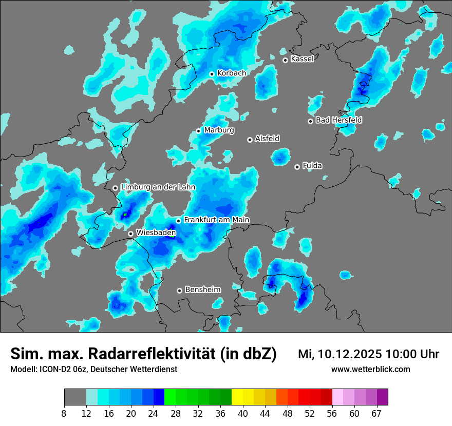 Modellkarten Simuliertes Radarbild