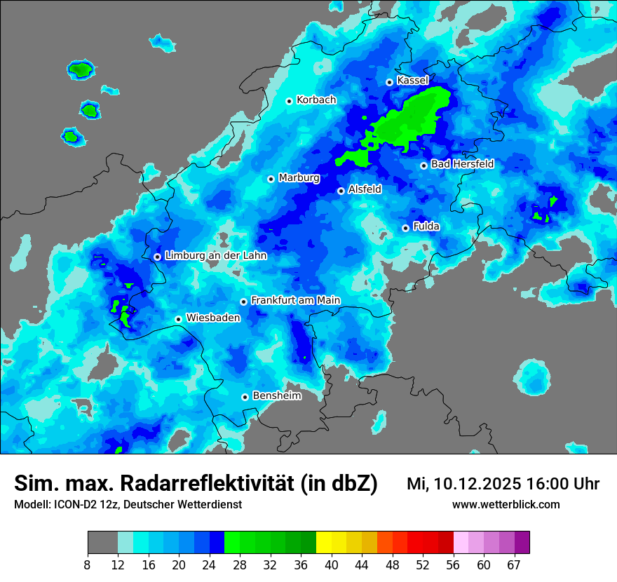 Modellkarten Simuliertes Radarbild