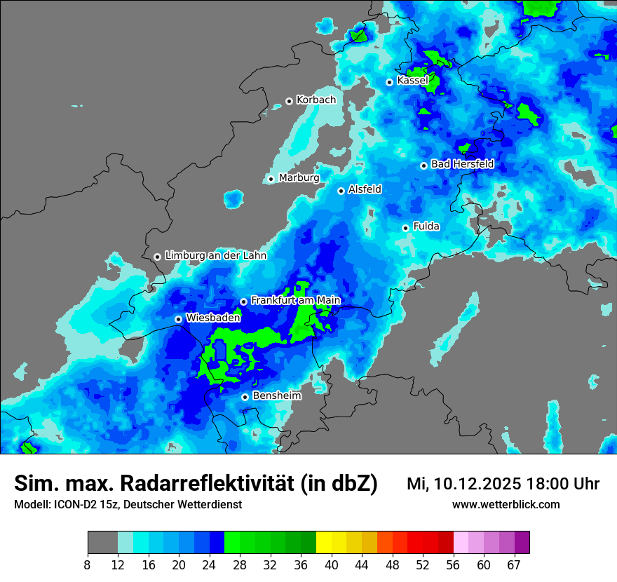 Modellkarten Simuliertes Radarbild