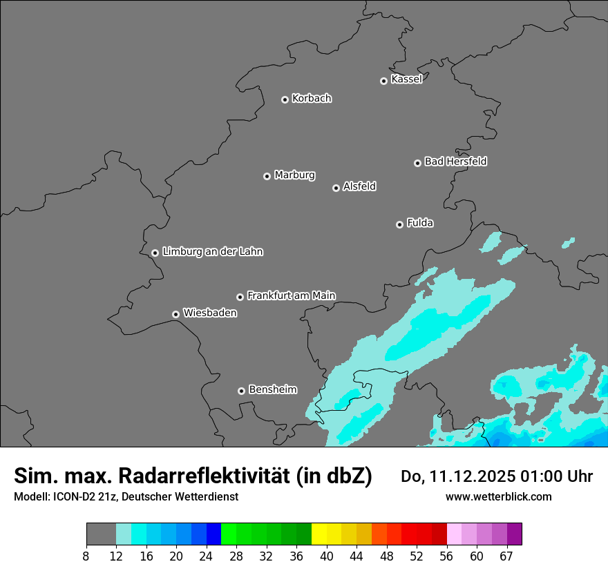 Modellkarten Simuliertes Radarbild