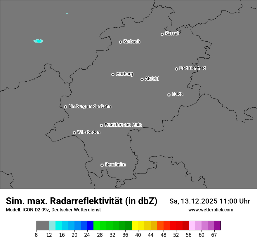 Modellkarten Simuliertes Radarbild