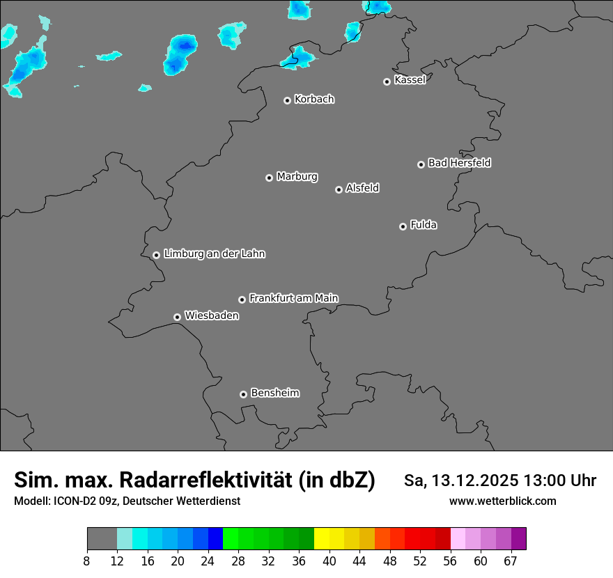 Modellkarten Simuliertes Radarbild
