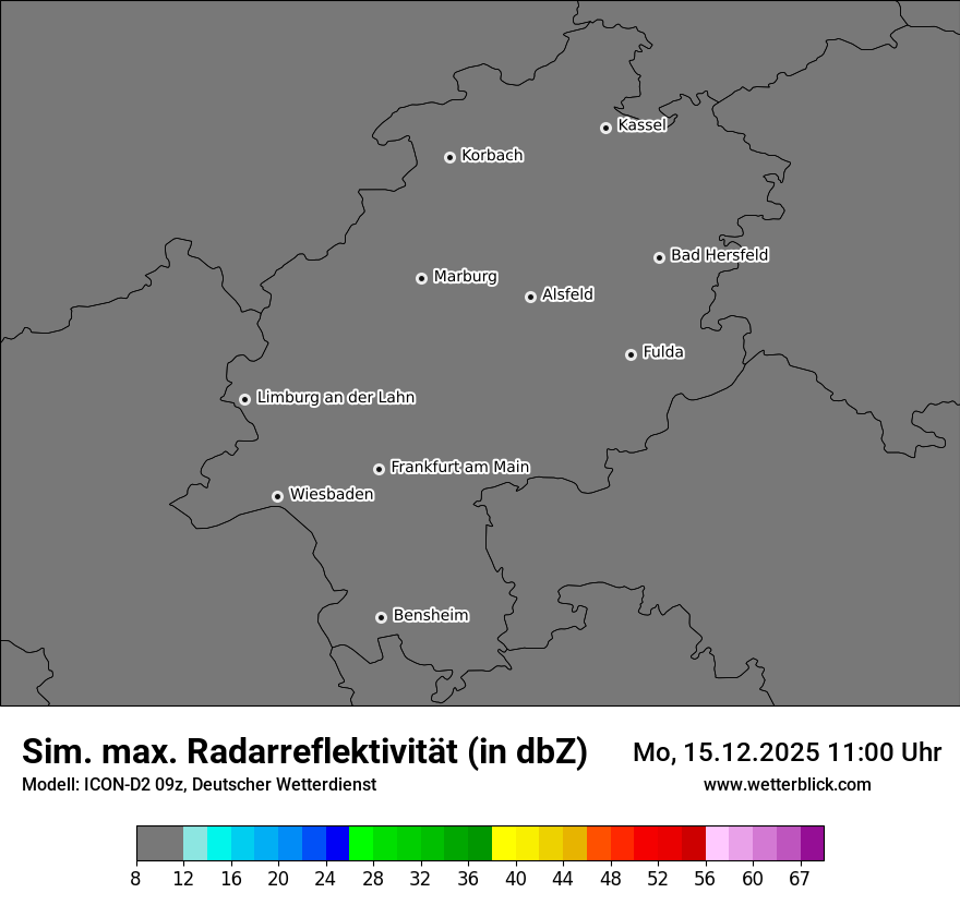 Modellkarten Simuliertes Radarbild