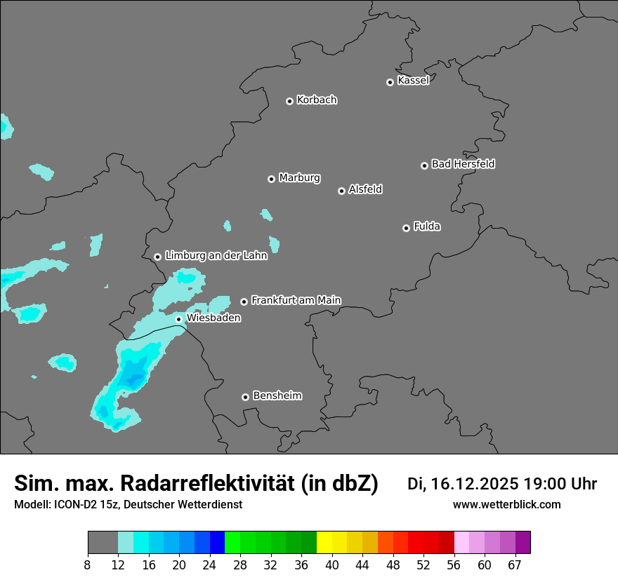 Modellkarten Simuliertes Radarbild