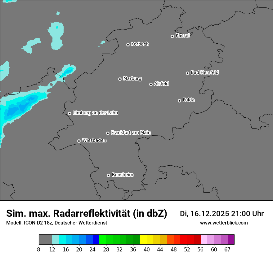 Modellkarten Simuliertes Radarbild