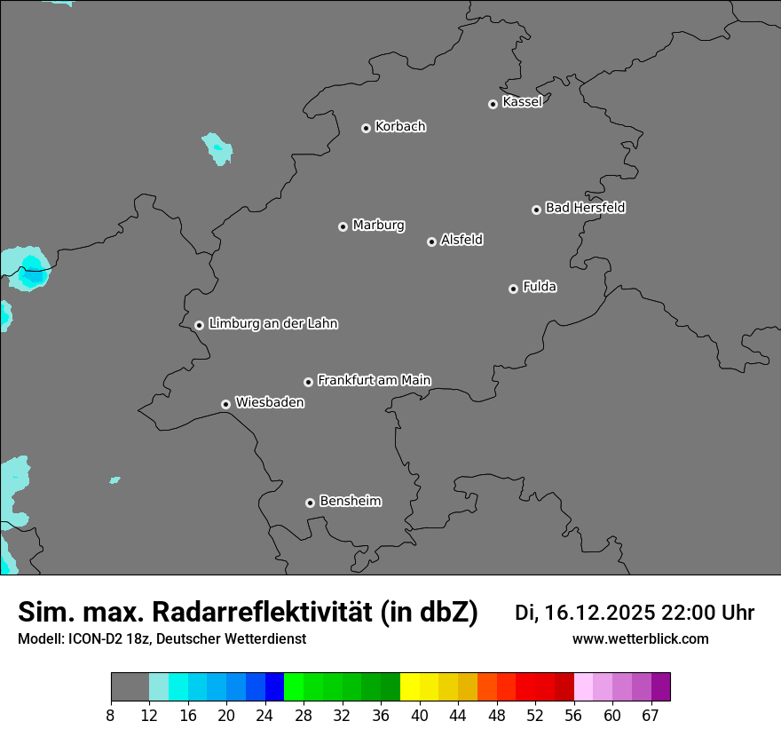 Modellkarten Simuliertes Radarbild