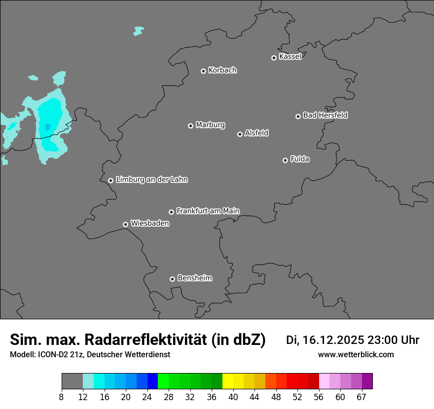 Modellkarten Simuliertes Radarbild