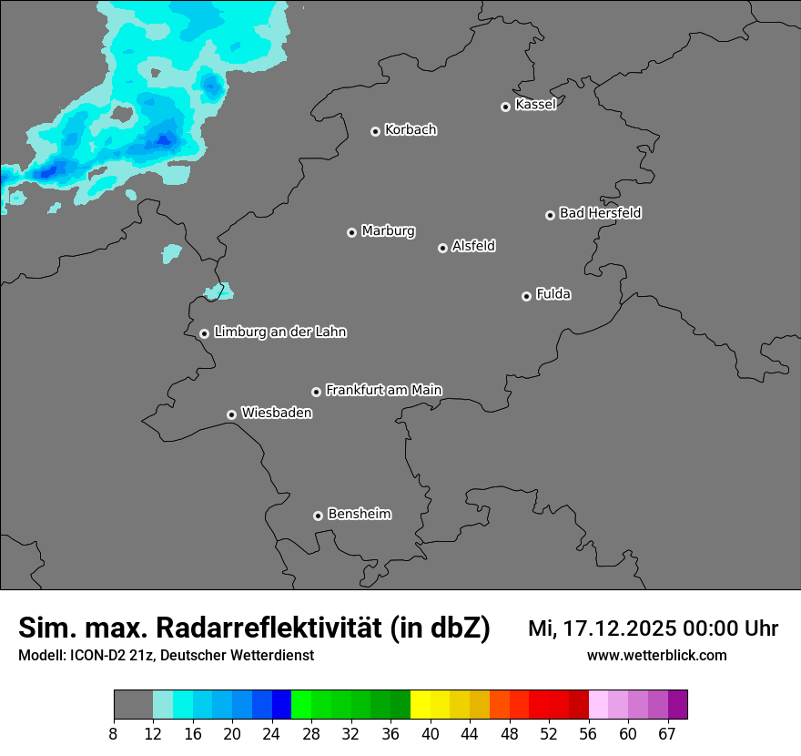Modellkarten Simuliertes Radarbild