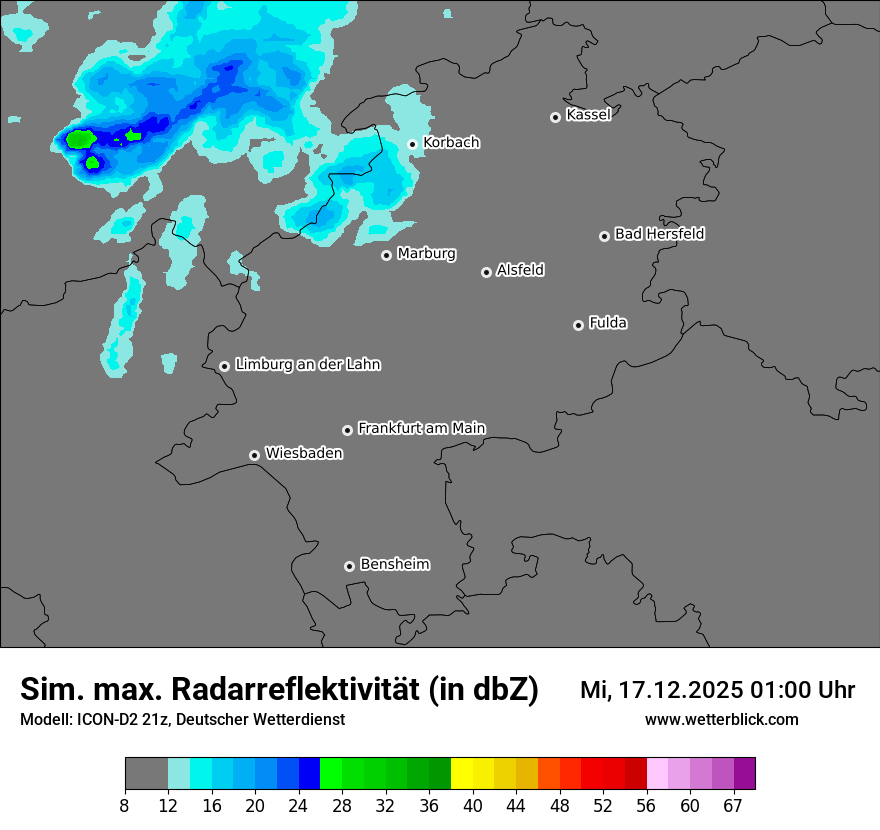 Modellkarten Simuliertes Radarbild