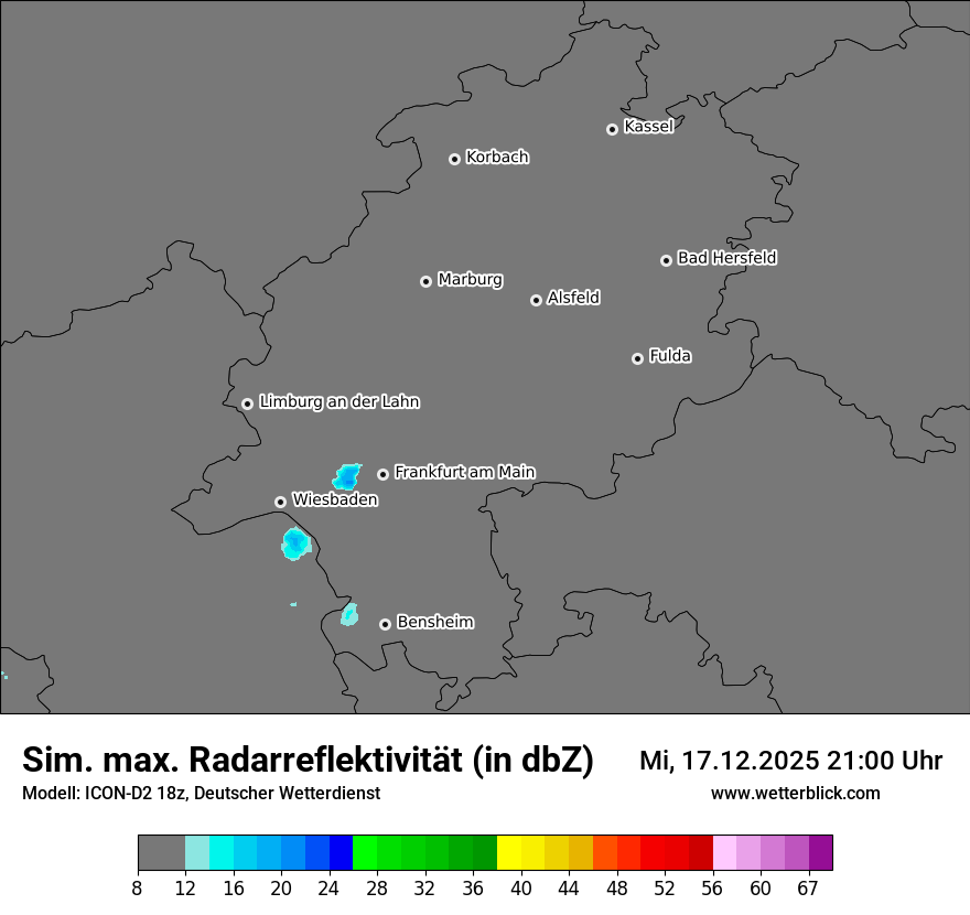 Modellkarten Simuliertes Radarbild