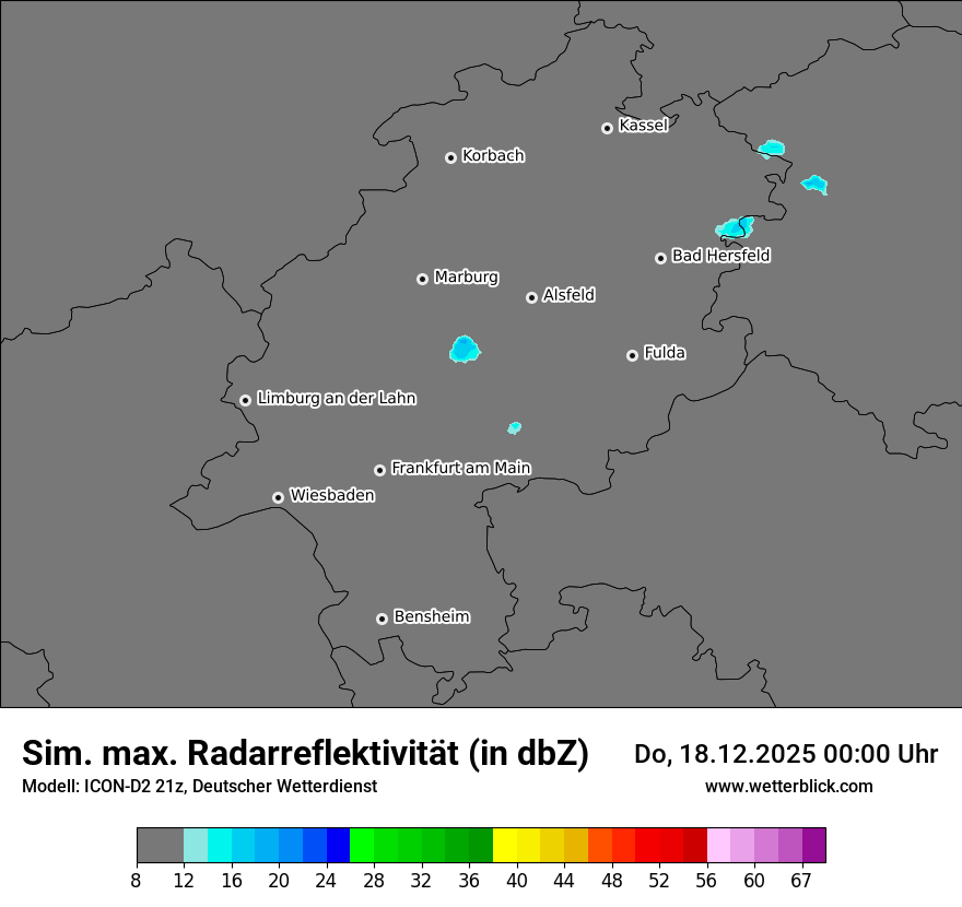 Modellkarten Simuliertes Radarbild