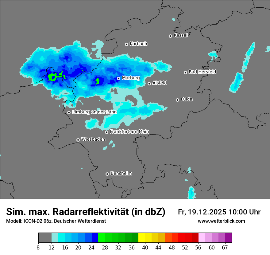 Modellkarten Simuliertes Radarbild