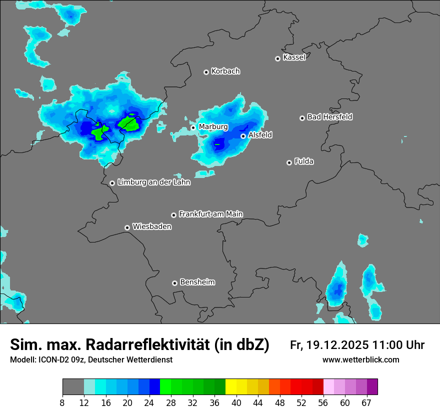 Modellkarten Simuliertes Radarbild