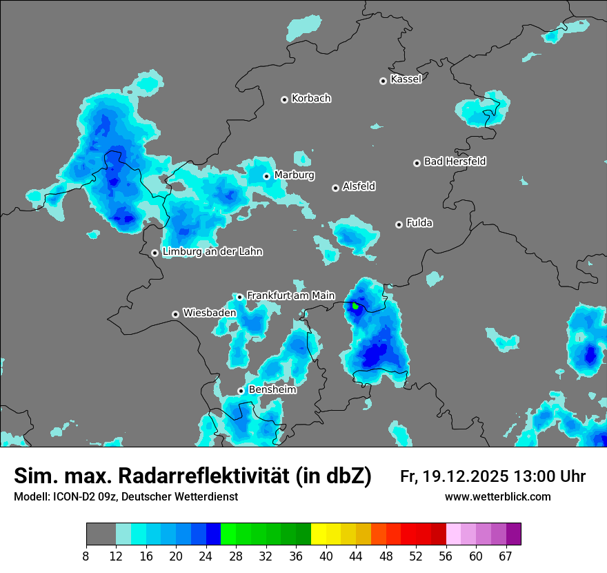 Modellkarten Simuliertes Radarbild