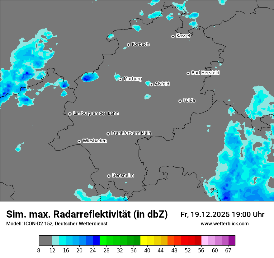 Modellkarten Simuliertes Radarbild