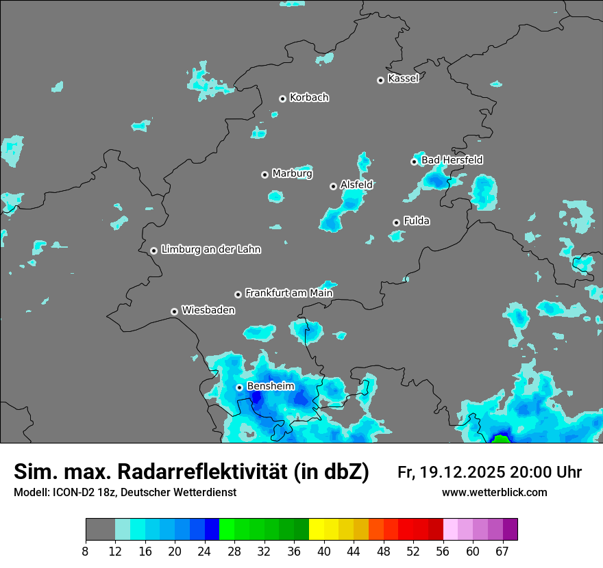 Modellkarten Simuliertes Radarbild